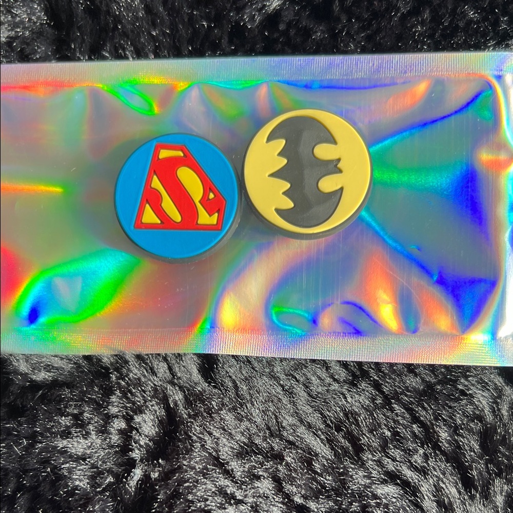 Superman and Batman Logo Pins